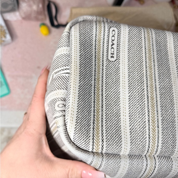 Coach Legacy Weekend Ticking Stripe PVC Zip Top Tote - Picture 8 of 15
